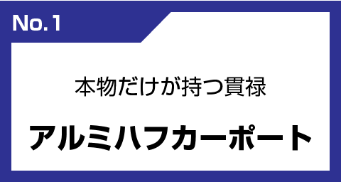 あなたの生活にあわせて自由設計、スタンダードタイプ ノーザンカーポート